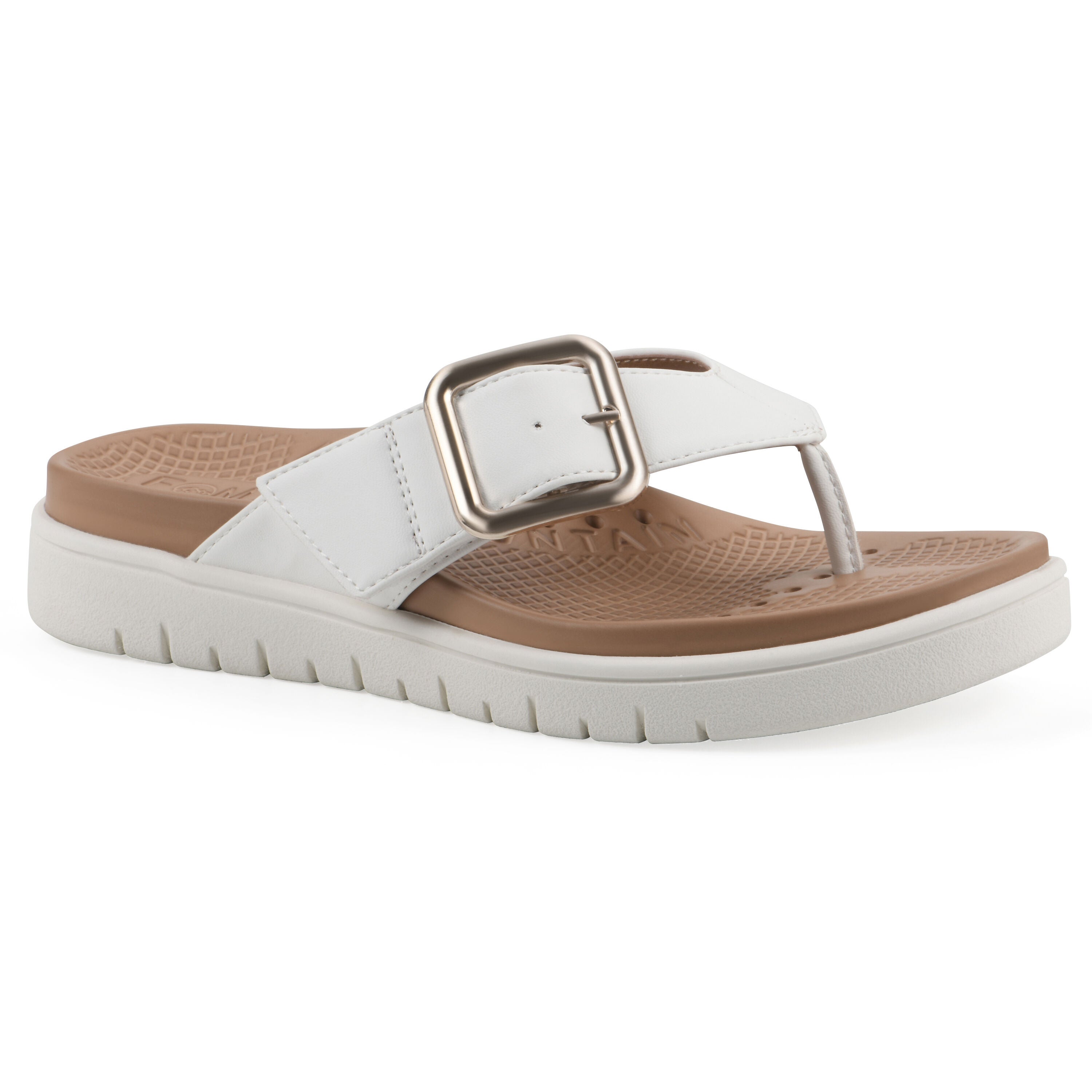 Nalla FOM Recovery Thong Sandal, WHITE SMOOTH, hi-res image number 0