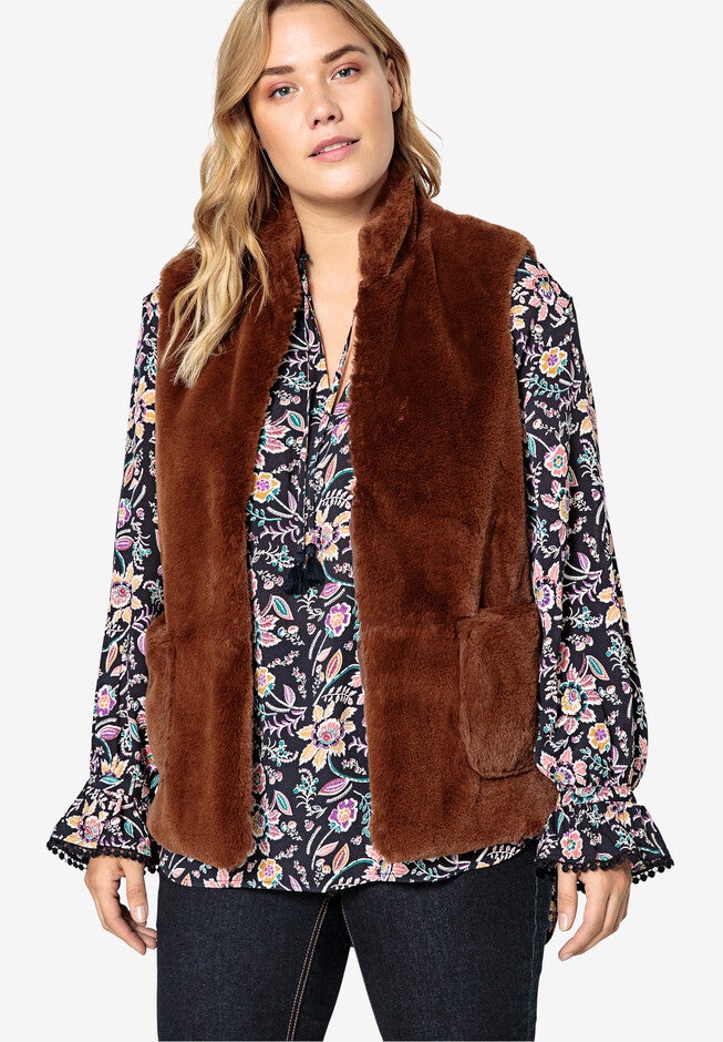 Faux Fur Vest Castaluna , NO COLOR, hi-res image number null