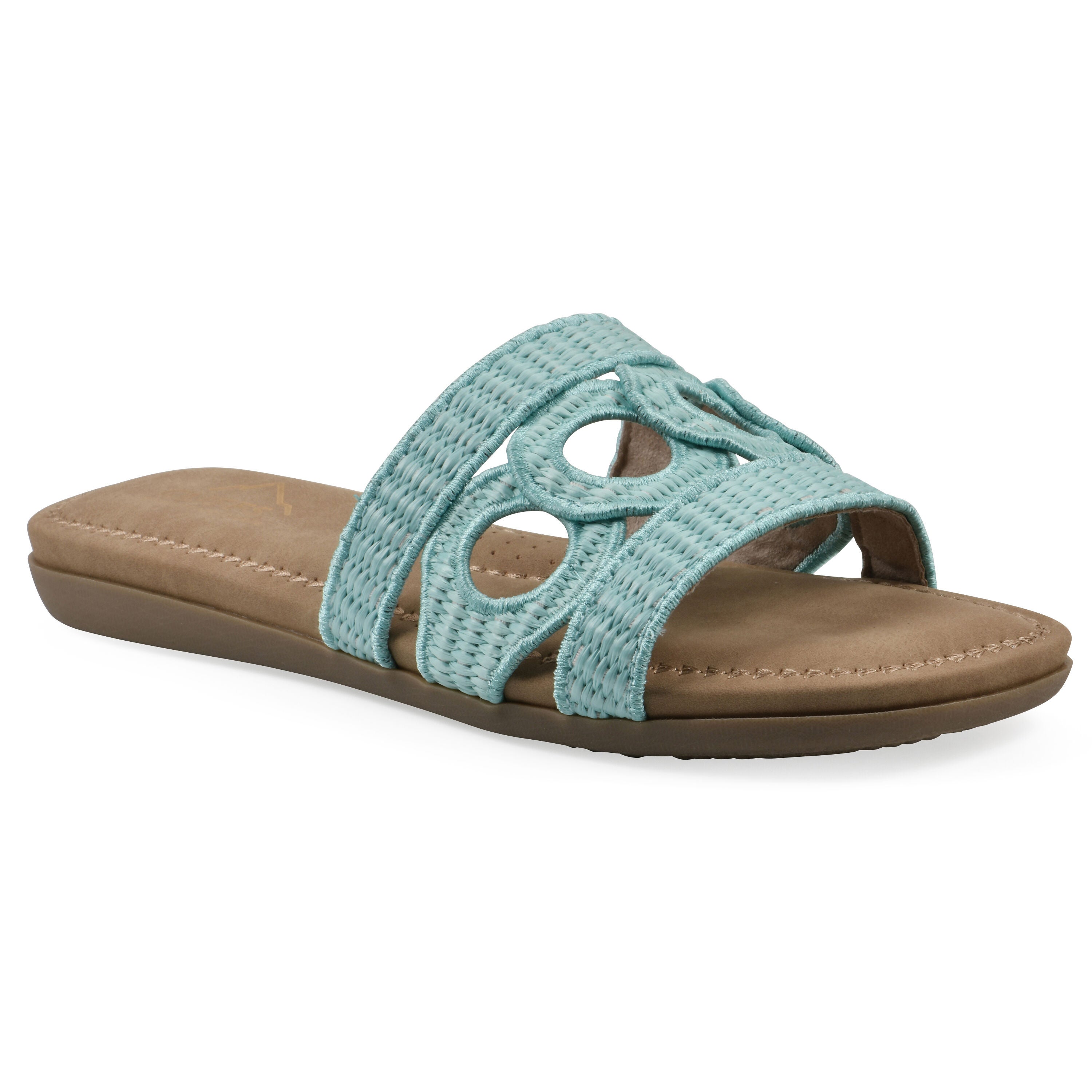 Fraly Slide Sandal, LIGHT BLUE RAFFIA, hi-res image number 0