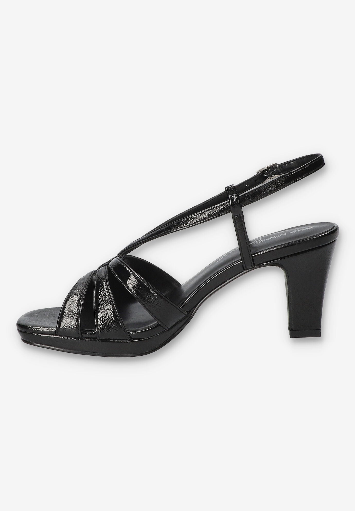Valorie Sqaure Toe Platform Sandal, BLACK CRINKLED, alternate image number 4