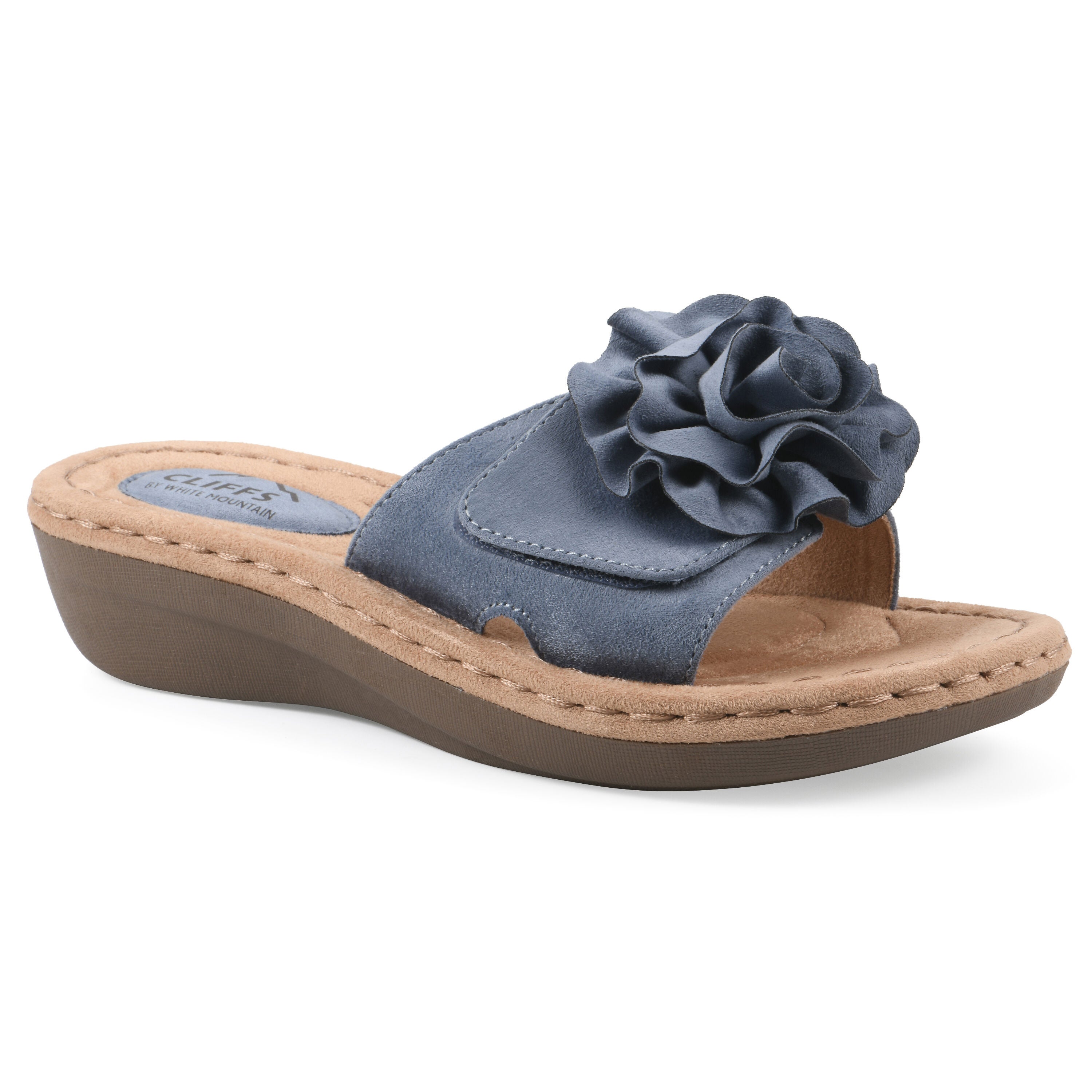 Casmyn Floral Mini Wedge Sandal, PERIWINKLE FABRIC, hi-res image number 0