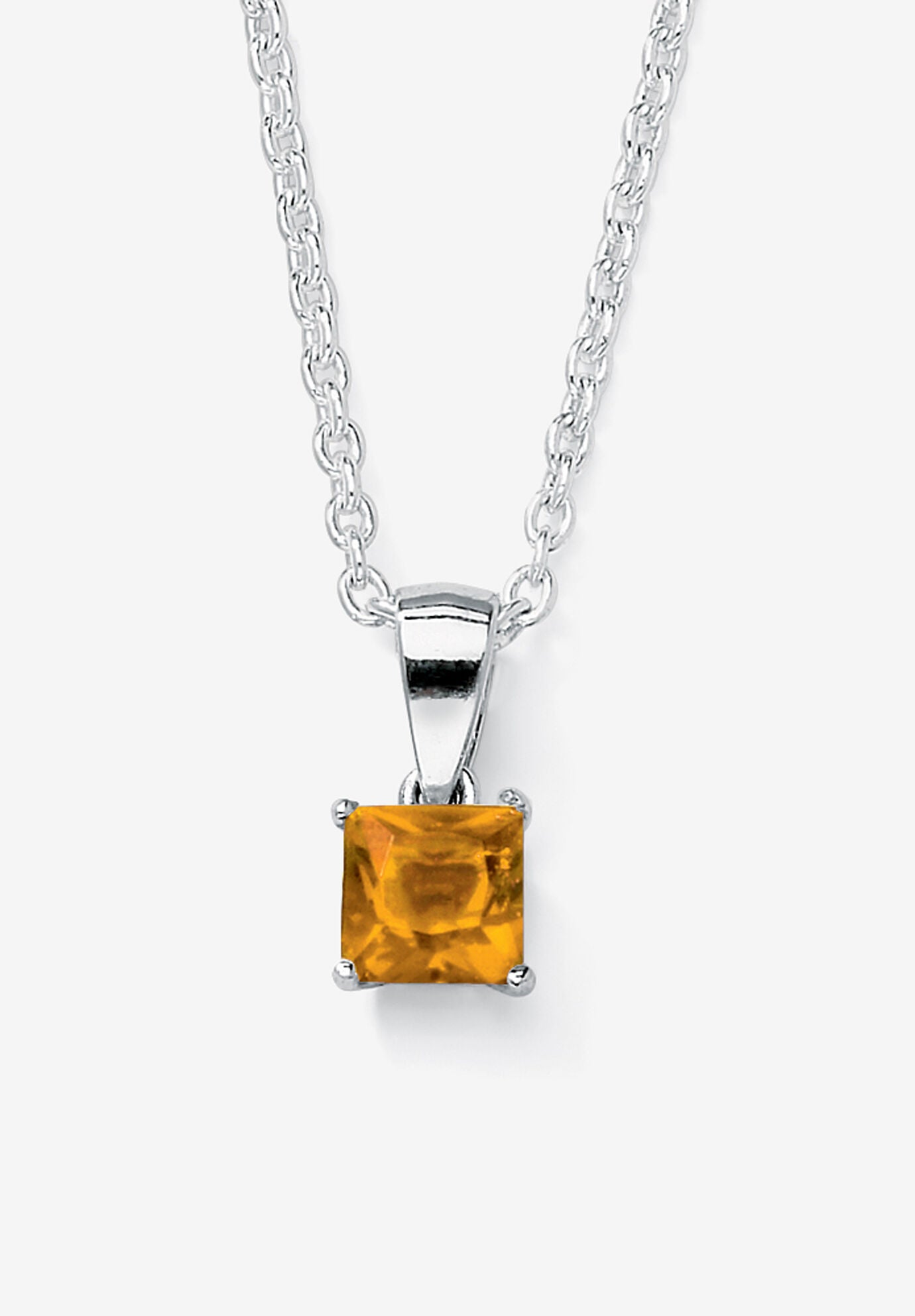 Simulated Birthstone .925 Silver Necklace 18 inches, NOVEMBER, hi-res image number 0