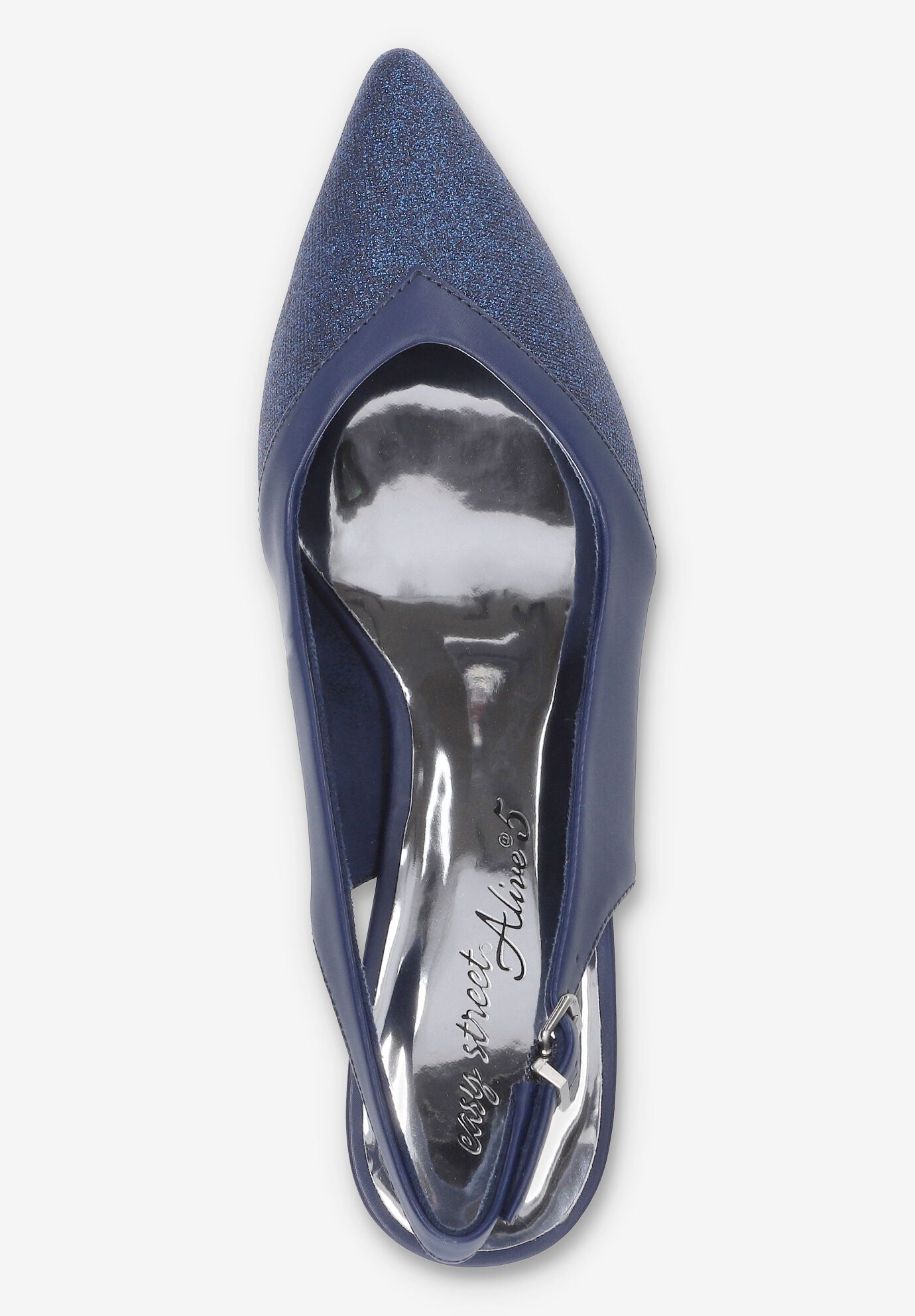 Vivid Slingback Pump, NAVY SATIN GLITTER, alternate image number 6