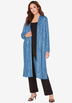 Plus Size Sequin Duster