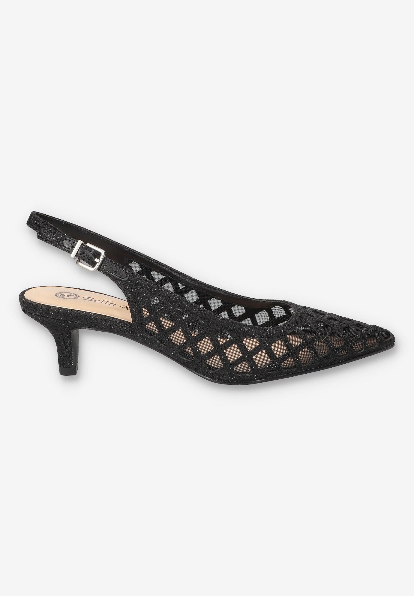 Noel Slingback Pump, BLACK GLITTER, alternate image number 2