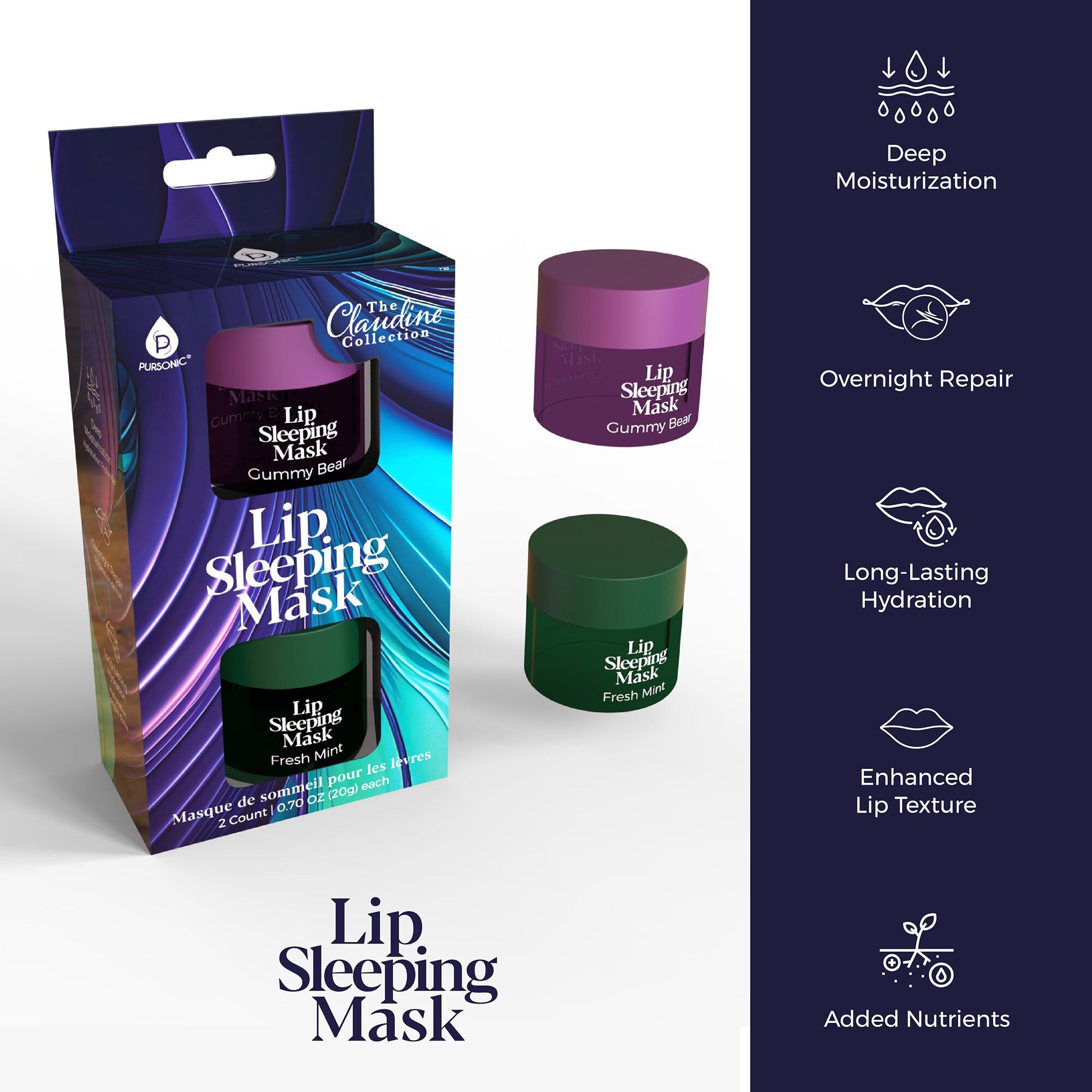 Lip Mask 2pk, GREY, hi-res image number 0