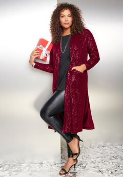 Plus Size Sequin Duster