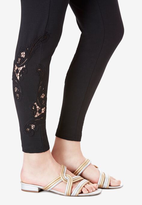 Lace-Inset Essential Stretch Legging, , alternate image number null