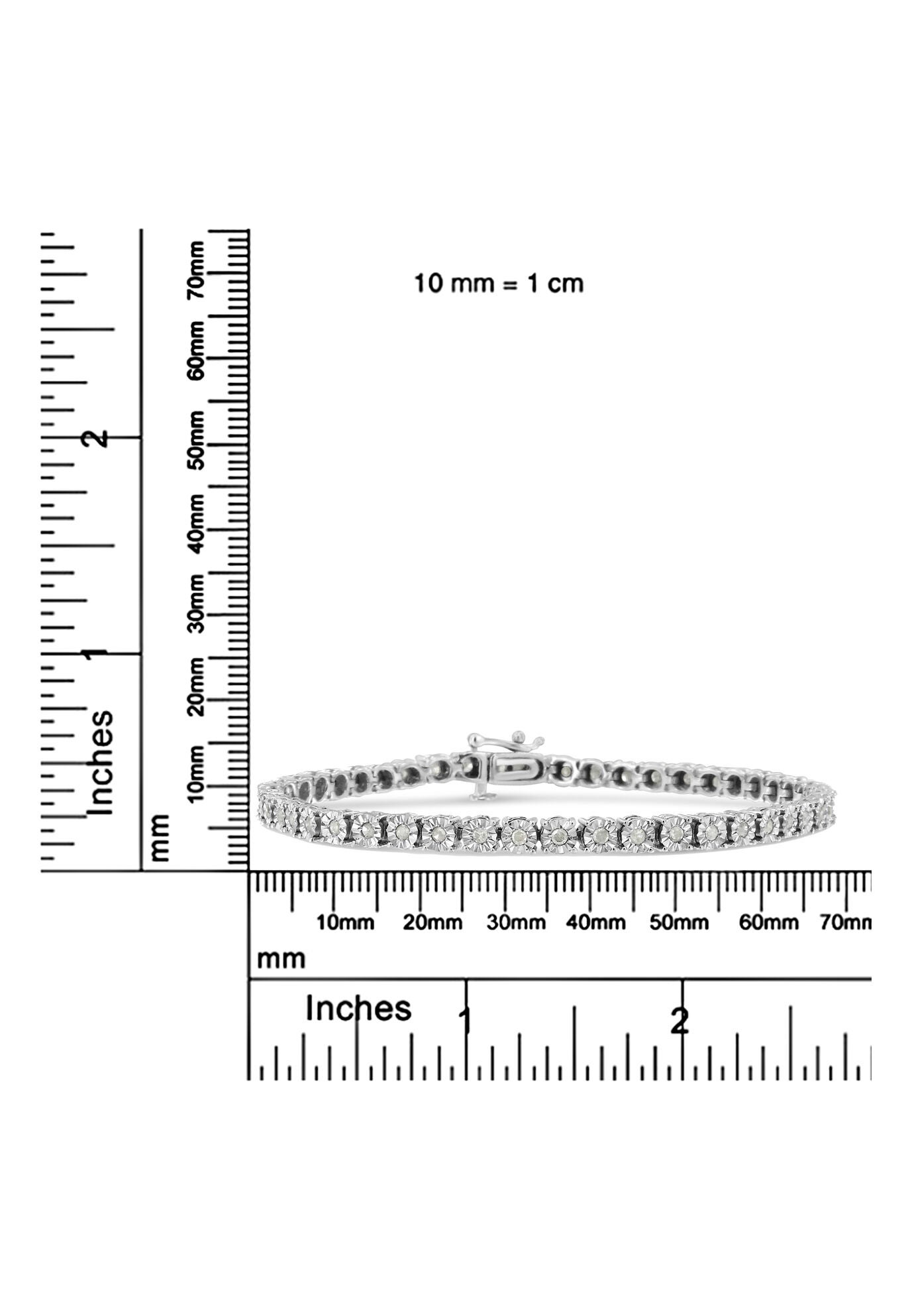 Sterling Silver Diamond Spiral Wave Curvedlink Tennis Bracelet, , alternate image number 6