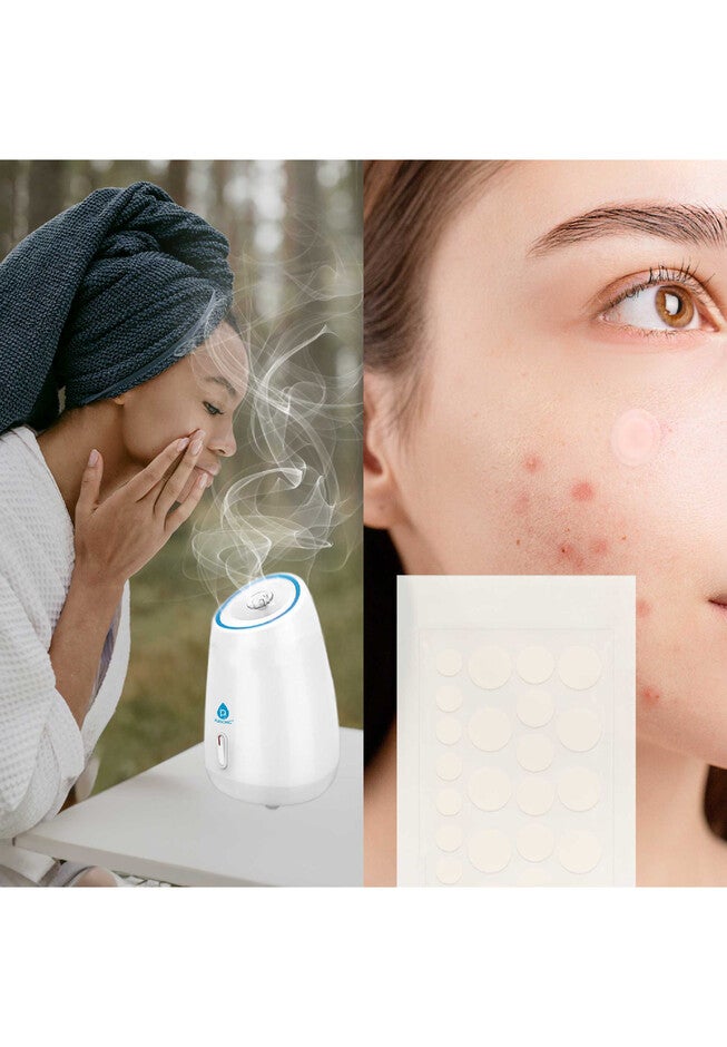 Advanced Facial Steamer & Hydrocolloid Pimple Patch Set, , alternate image number null