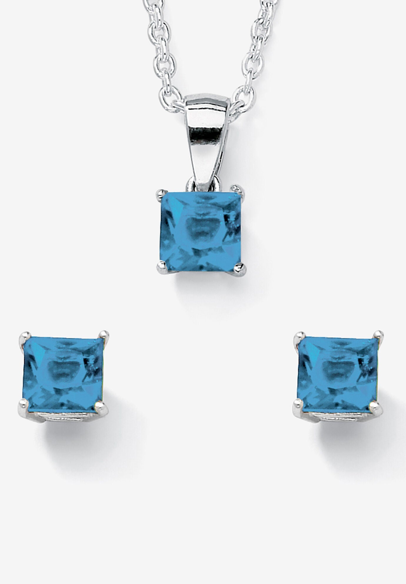 Birthstone Jewelry Set In .925 Silver, MARCH, hi-res image number 0