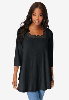 Squareneck Pointelle Top