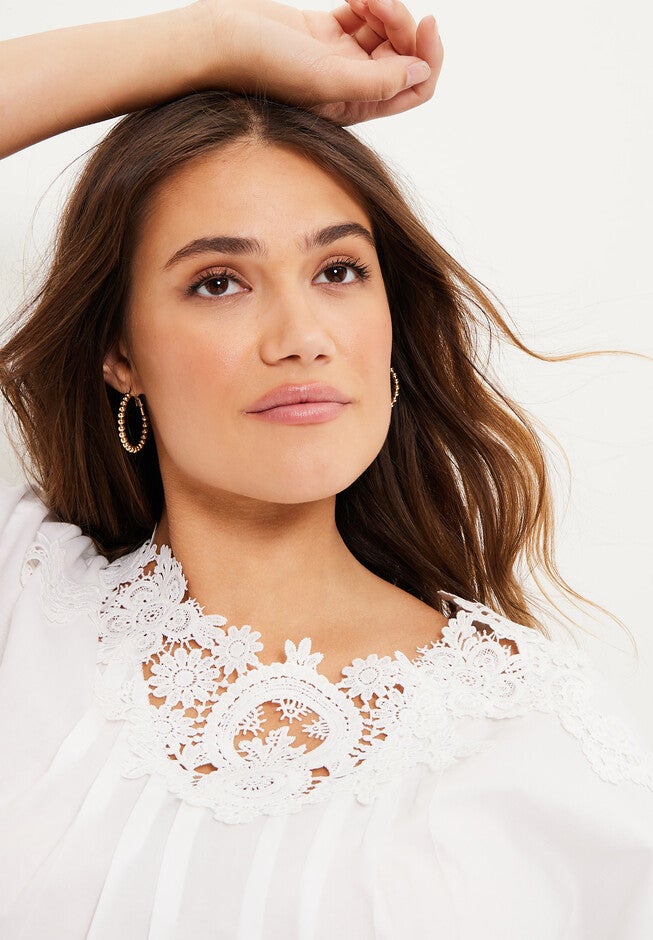 Lace La Vie Poplin Top, , alternate image number 3