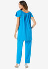 Flutter Sleeve Crinkle-Knit Gauze Tunic, , on-hover image number null