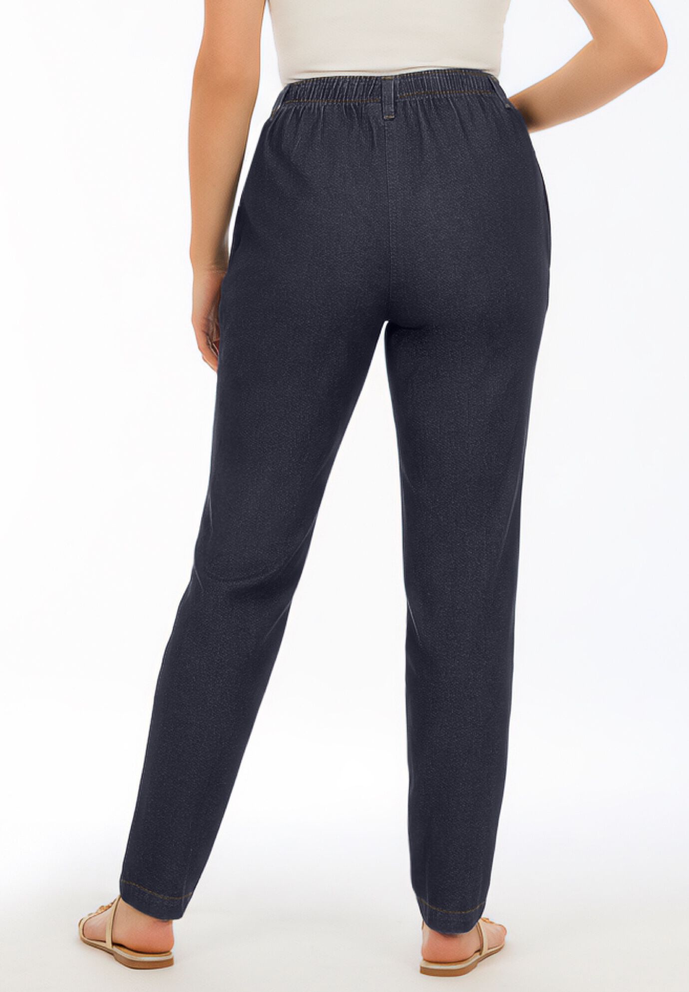 Plus Size Easy-Wear Straight Leg Jean, INDIGO WASH, on-hover image number 1