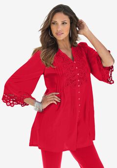 Plus Size Red Dressy Tops