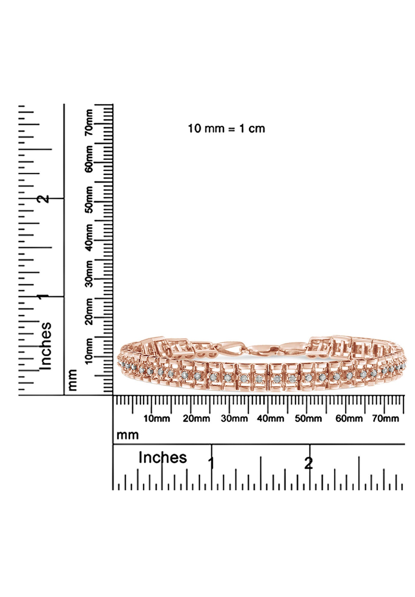 Rose Gold Plated Sterling Silver 2.0 Cttw Diamond Doublelink Tennis Bracelet, , alternate image number 4