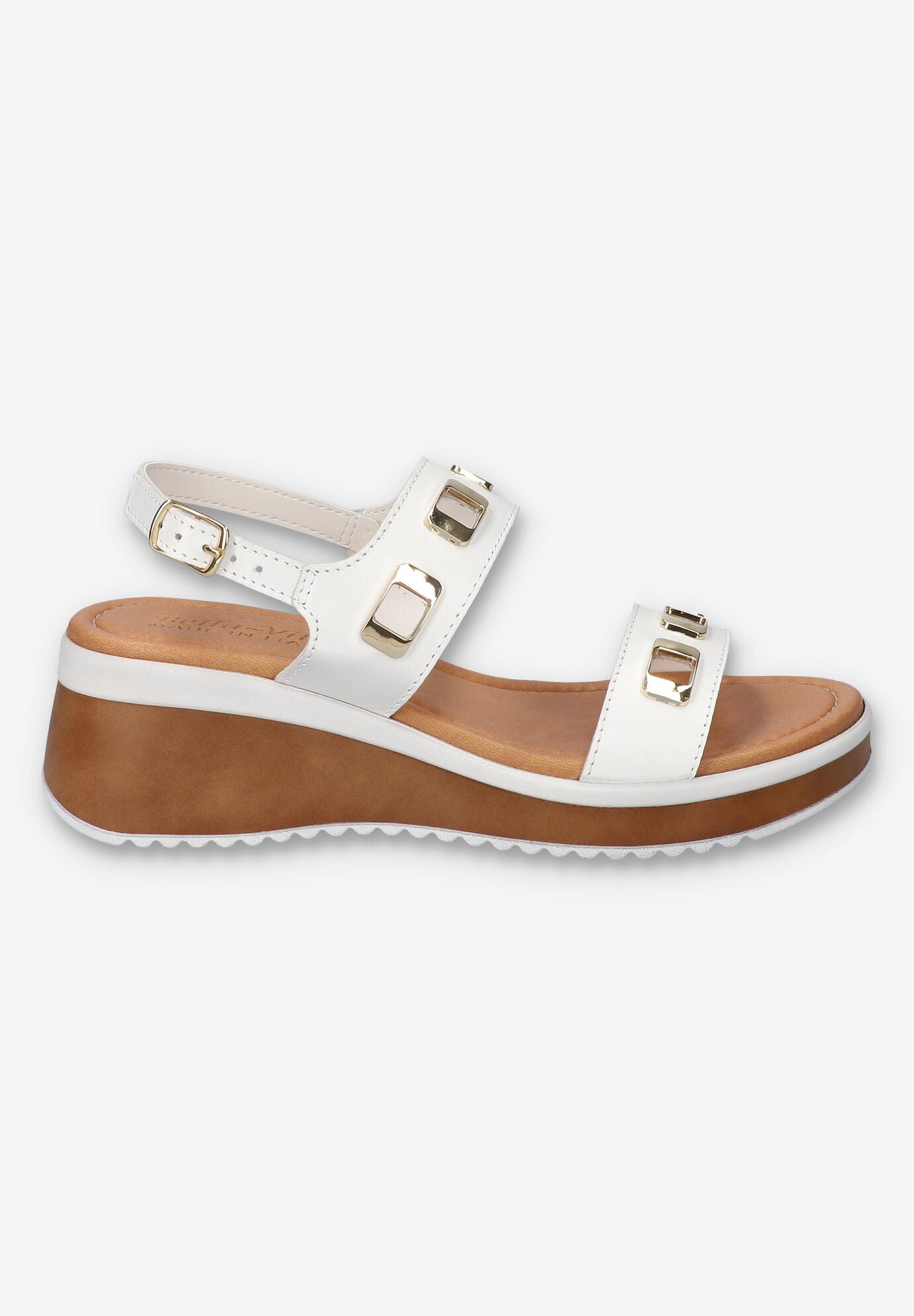 Vic-Italy Wedge Sandal, WHITE LEATHER, alternate image number 2