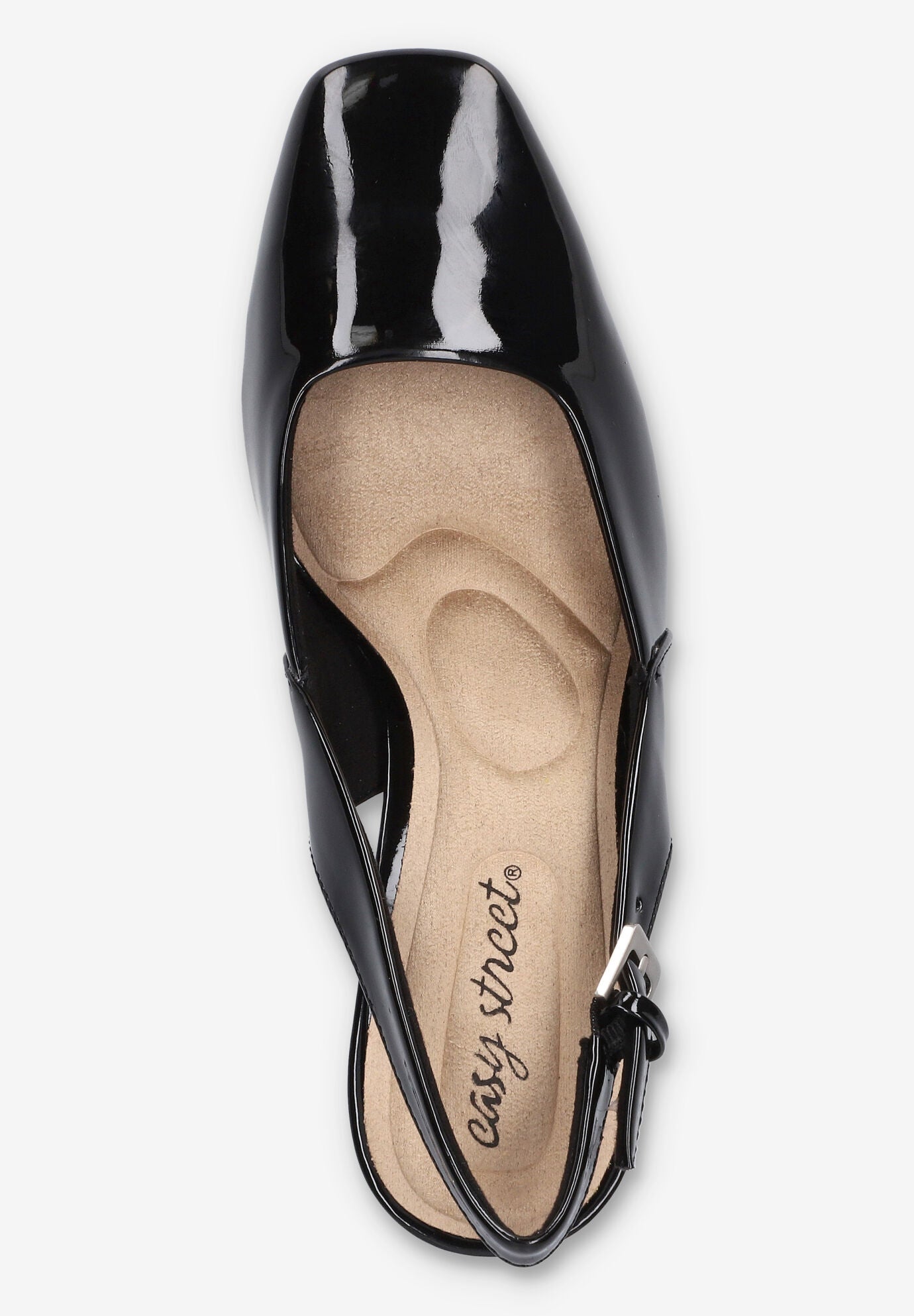 Ritsa Square Toe Slingback Pump, BLACK PATENT, alternate image number 6