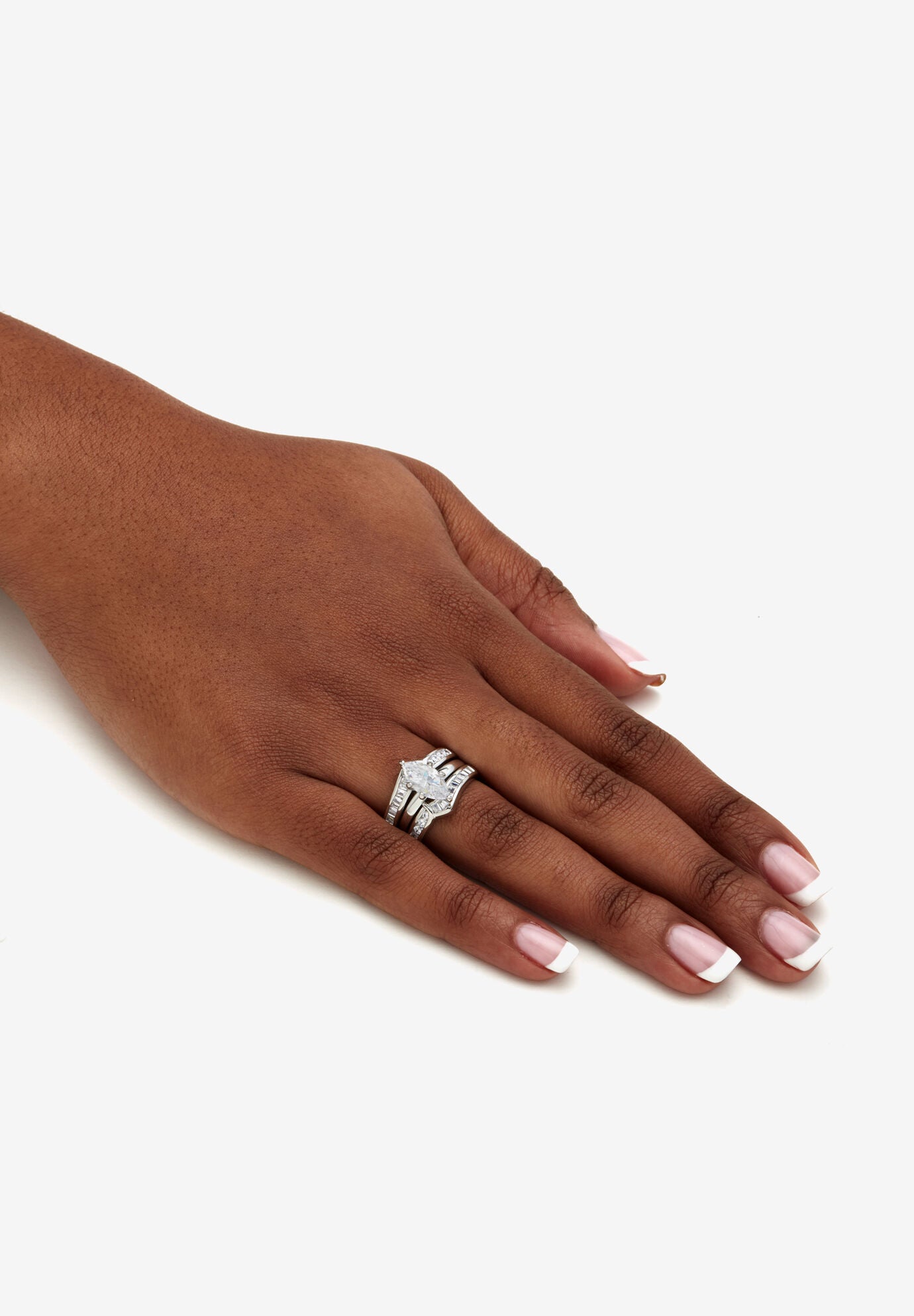 3.57 Cttw. Cubic Zirconia 2 Piece Bridal Ring Set In .925 Sterling Silver, , alternate image number 3