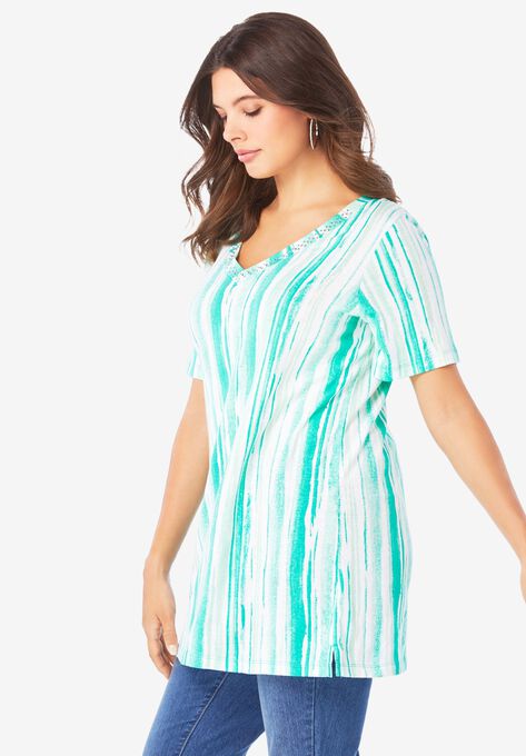 Studded Tie-Dye Tunic, , alternate image number null