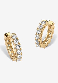 Yellow Gold-Plated Huggie Hoop Earrings