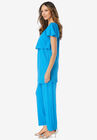 Flutter Sleeve Crinkle-Knit Gauze Tunic, , alternate image number null