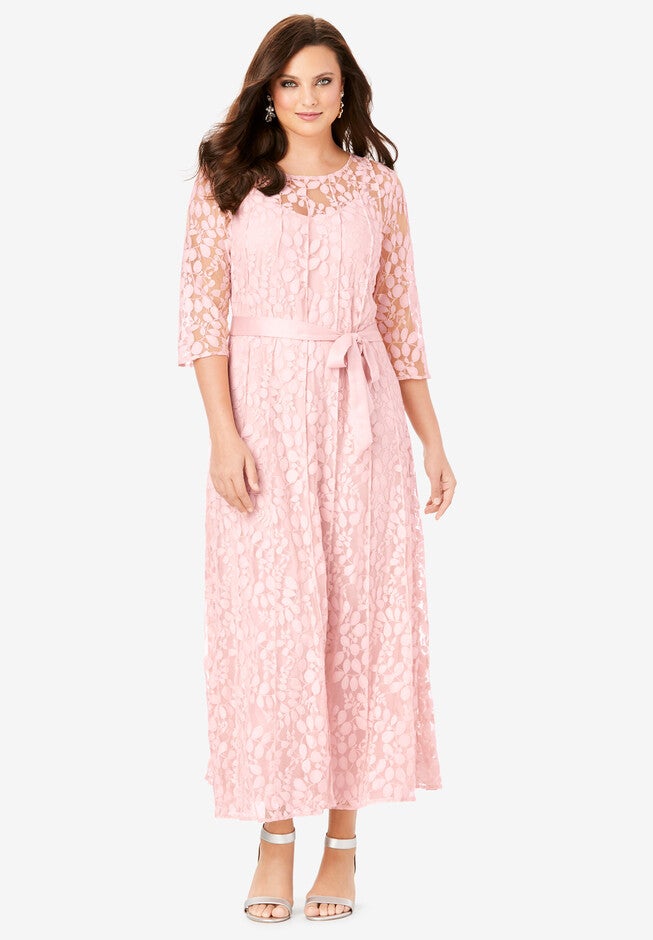 Stretch Lace Gown, NO COLOR, hi-res image number null