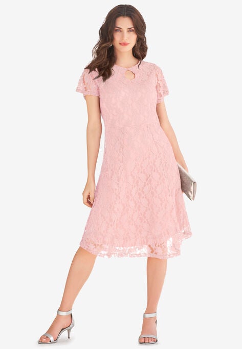Keyhole Lace Dress, SOFT BLUSH, hi-res image number null