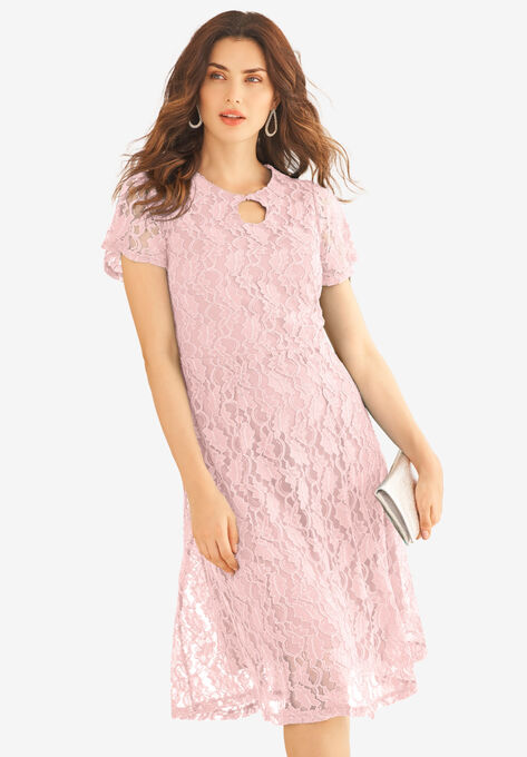 Keyhole Lace Dress, SOFT BLUSH, hi-res image number null