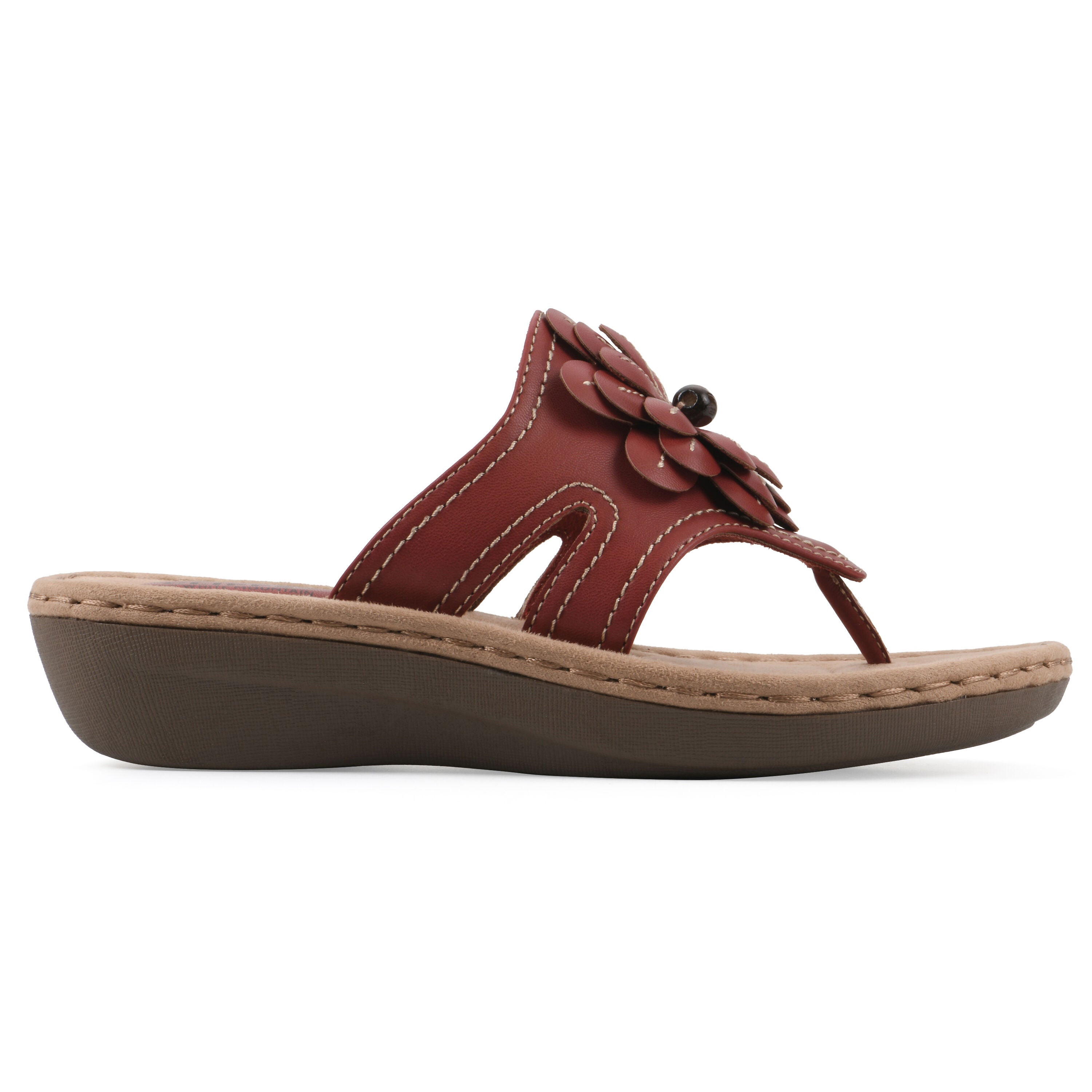 Cashlyn Floral Mini Wedge Sandal, RED SMOOTH, alternate image number 2