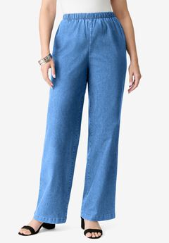 Plus Size Comfort Stretch Wide Leg Jean