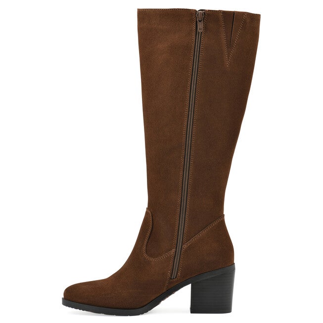 Tater Heeled Tall Shaft Boot, HAZEL SUEDE, alternate image number null