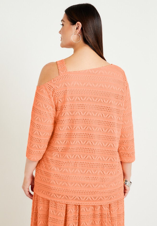 Cold Shoulder Lace Top, , on-hover image number null