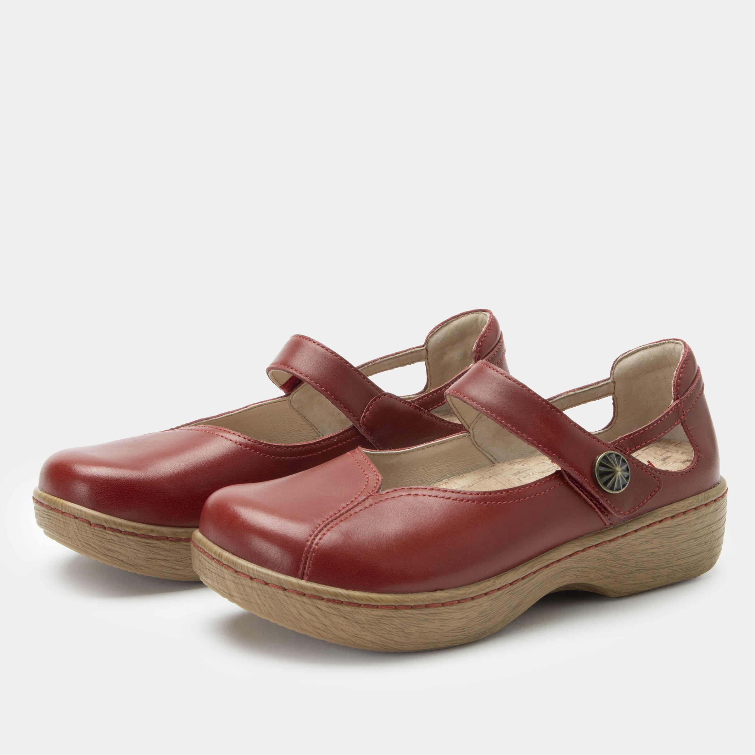 Onika Wood Grain Mary Jane Shoe, RED, hi-res image number 0