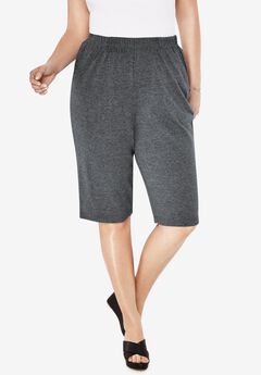 Plus Size Soft Knit Pull-on Bermuda Short