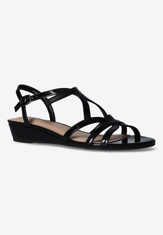 Royalty Wedge, BLACK PATENT, hi-res image number null
