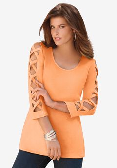 Plus Size Ultimate Lattice Sleeve Tee