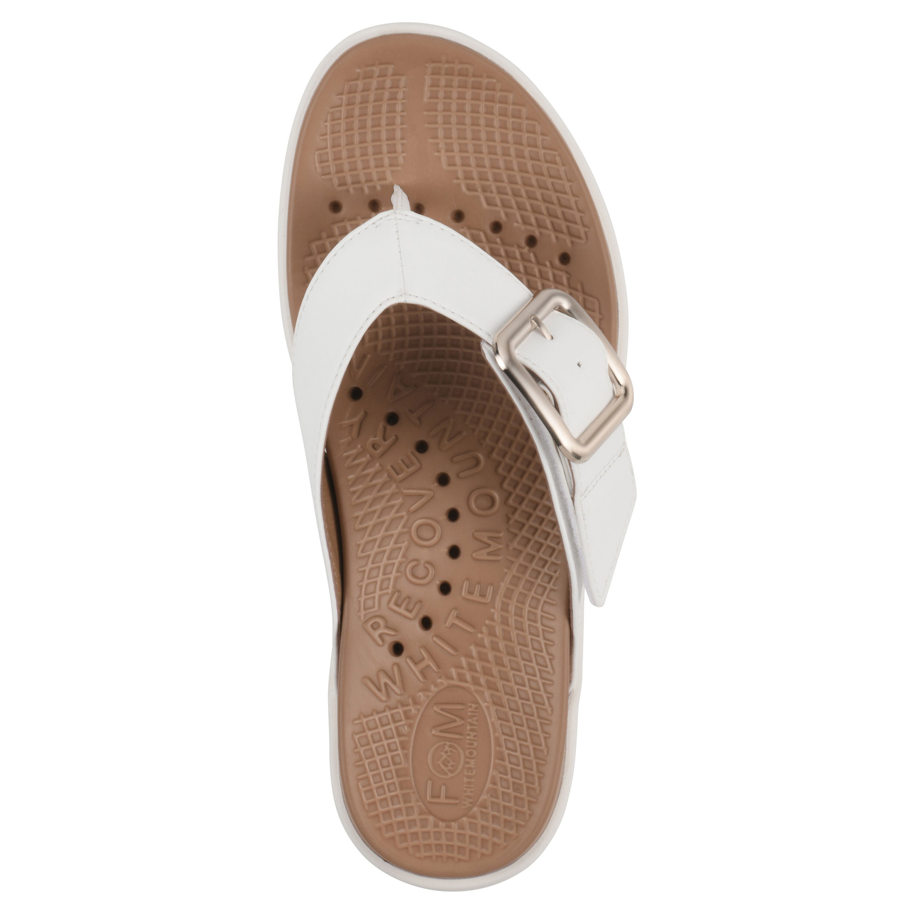 Nalla FOM Recovery Thong Sandal, WHITE SMOOTH, alternate image number 4