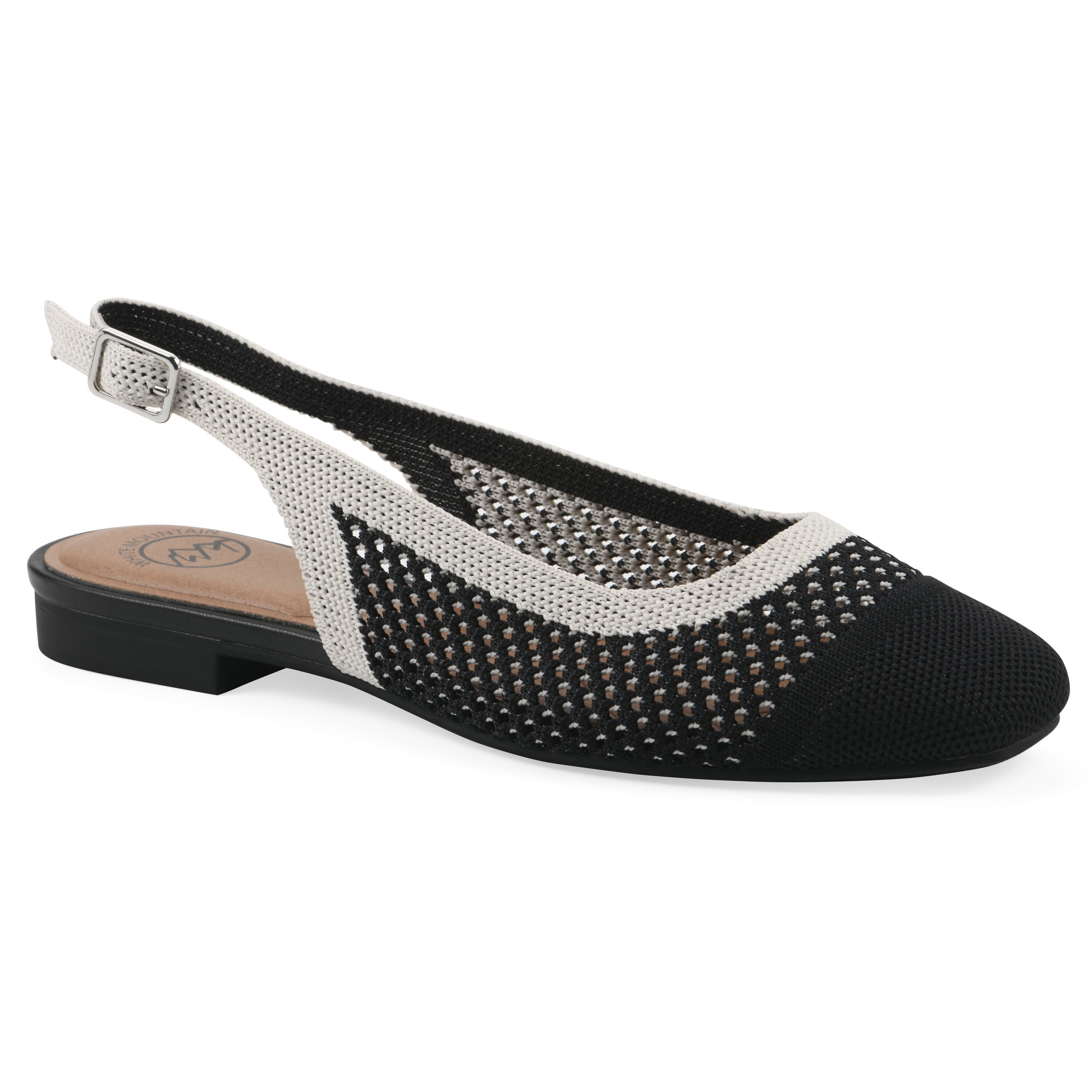 Bonie Sling Back Flat, BLACK CREAM MULTI, hi-res image number 0