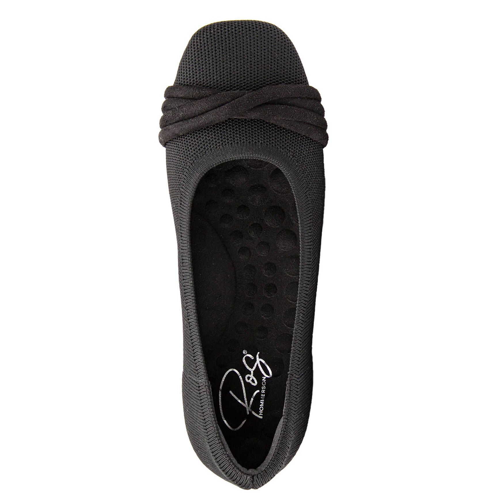 Nissa Square Toe Stretch Knit Flat, BLACK KNIT, alternate image number 6