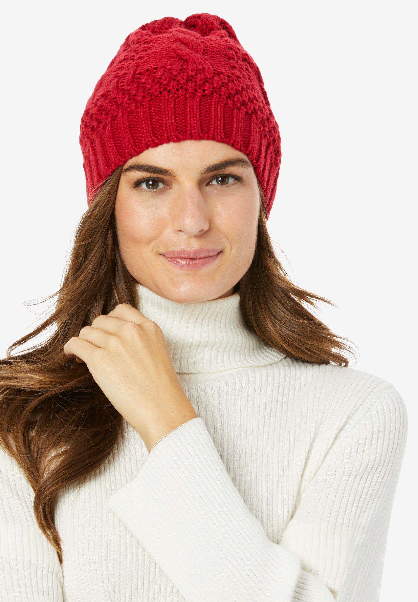 Cozy Cable Knit Beanie – Warm Winter Hat, Black | Catherines