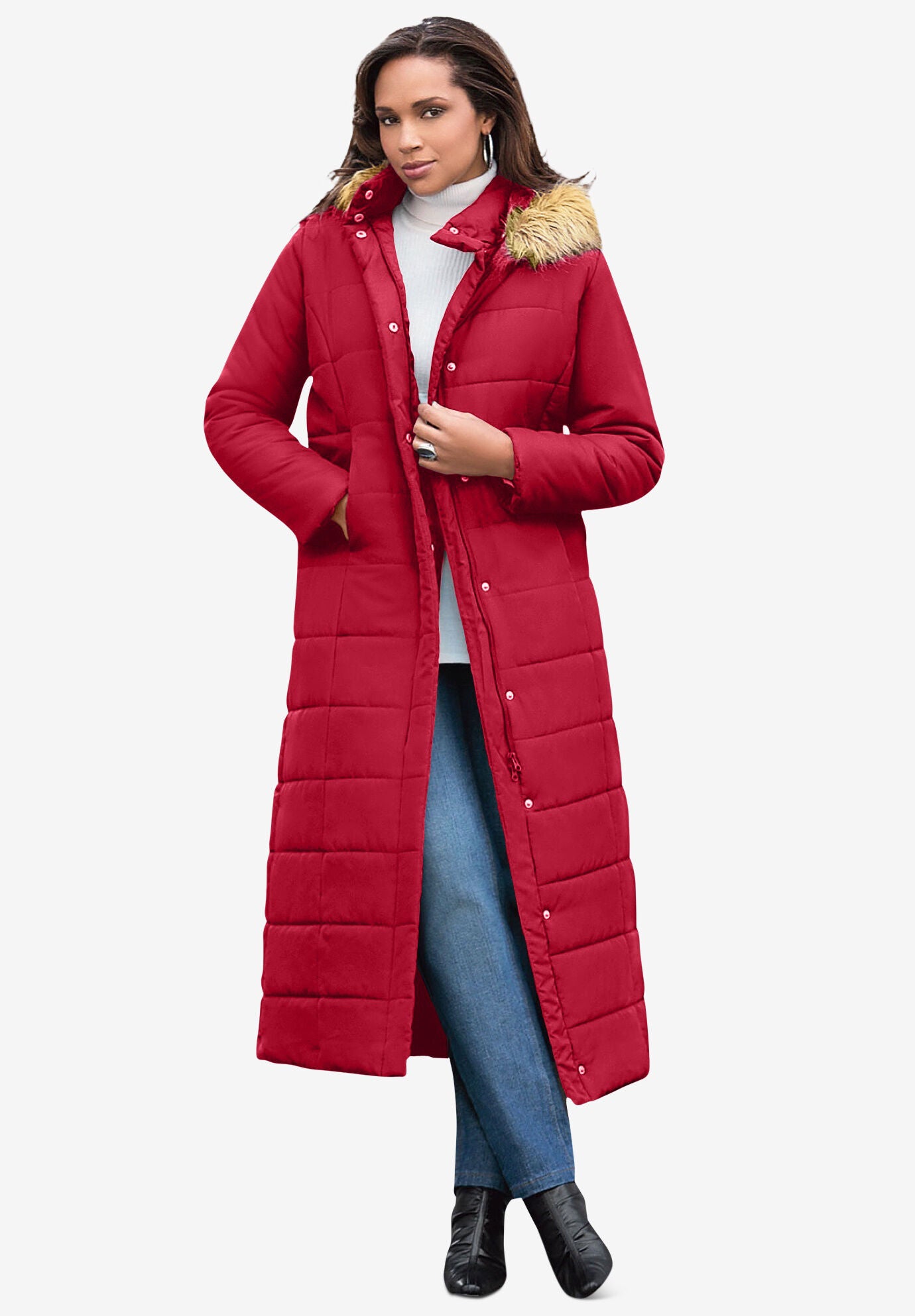 Maxi-Length Quilted Puffer Jacket | Catherines