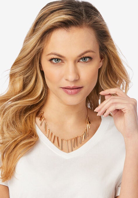 Cascading Fringe Necklace, GOLD, hi-res image number null