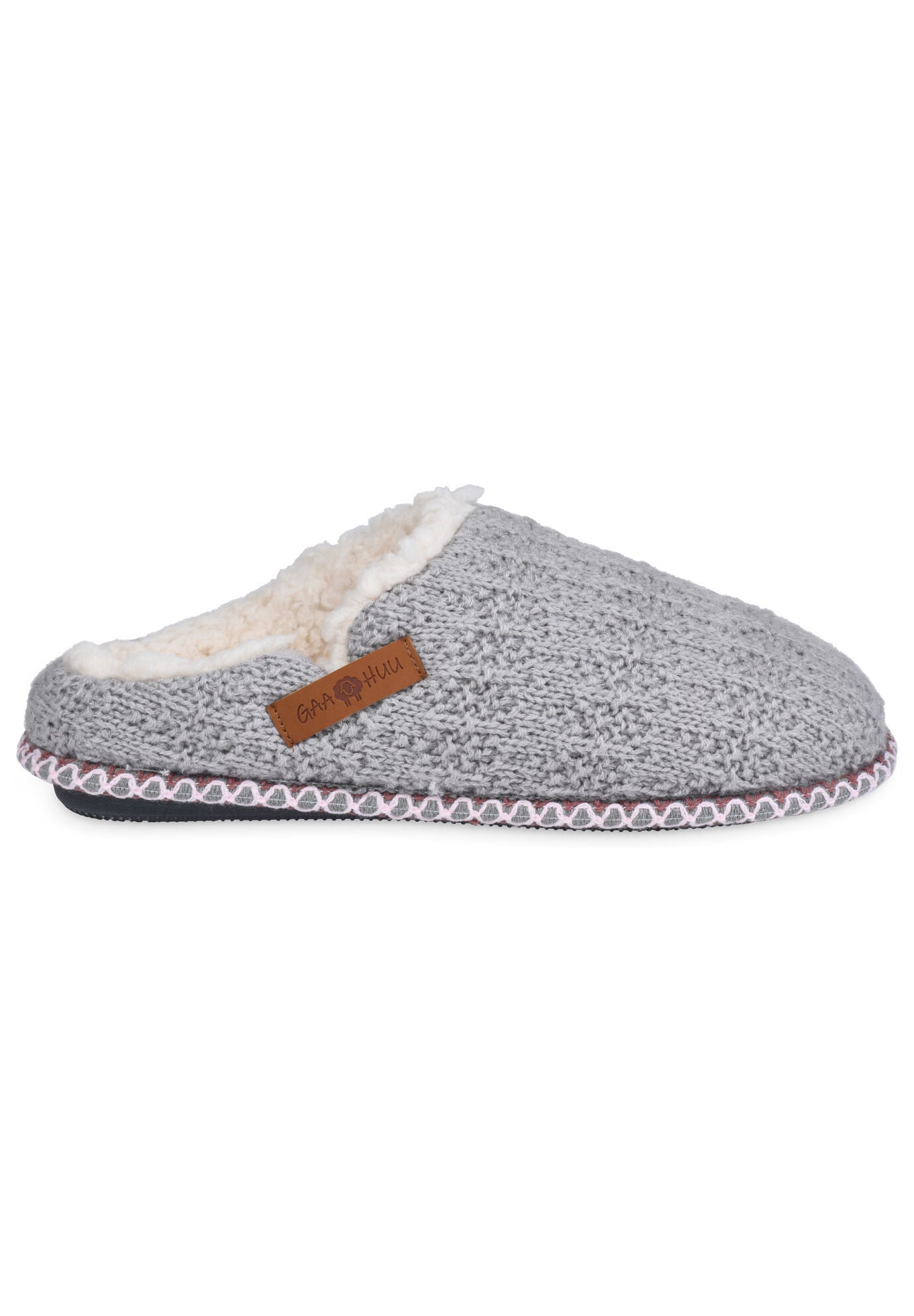 Textured Knit Clog With Fur Lining Slippers, , alternate image number 4