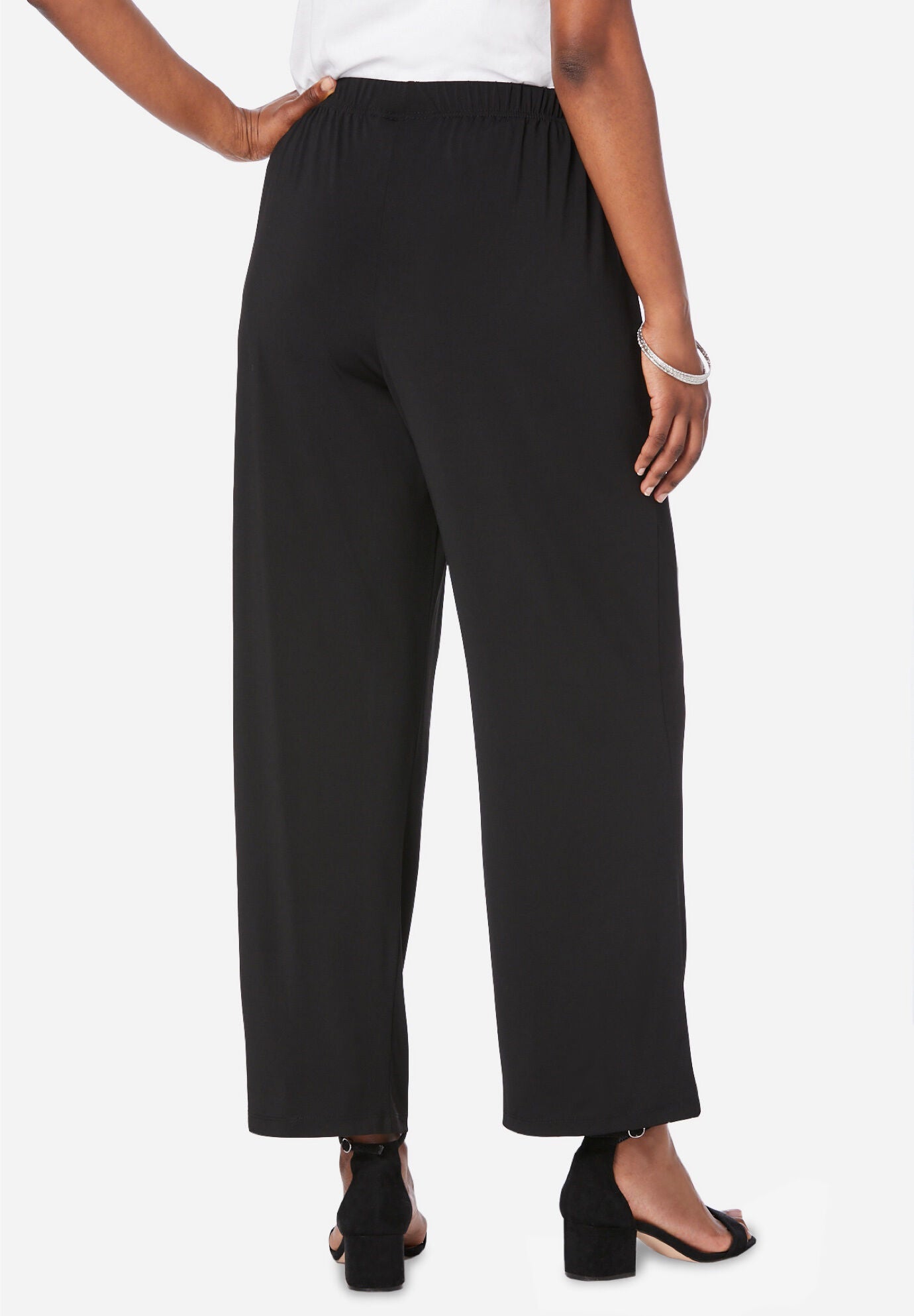 Ultrasmooth&reg; Fabric Wide-Leg Pant, BLACK, alternate image number 2