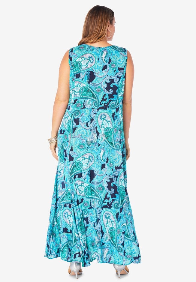 Crinkle A-Line Maxi Dress, , on-hover image number null