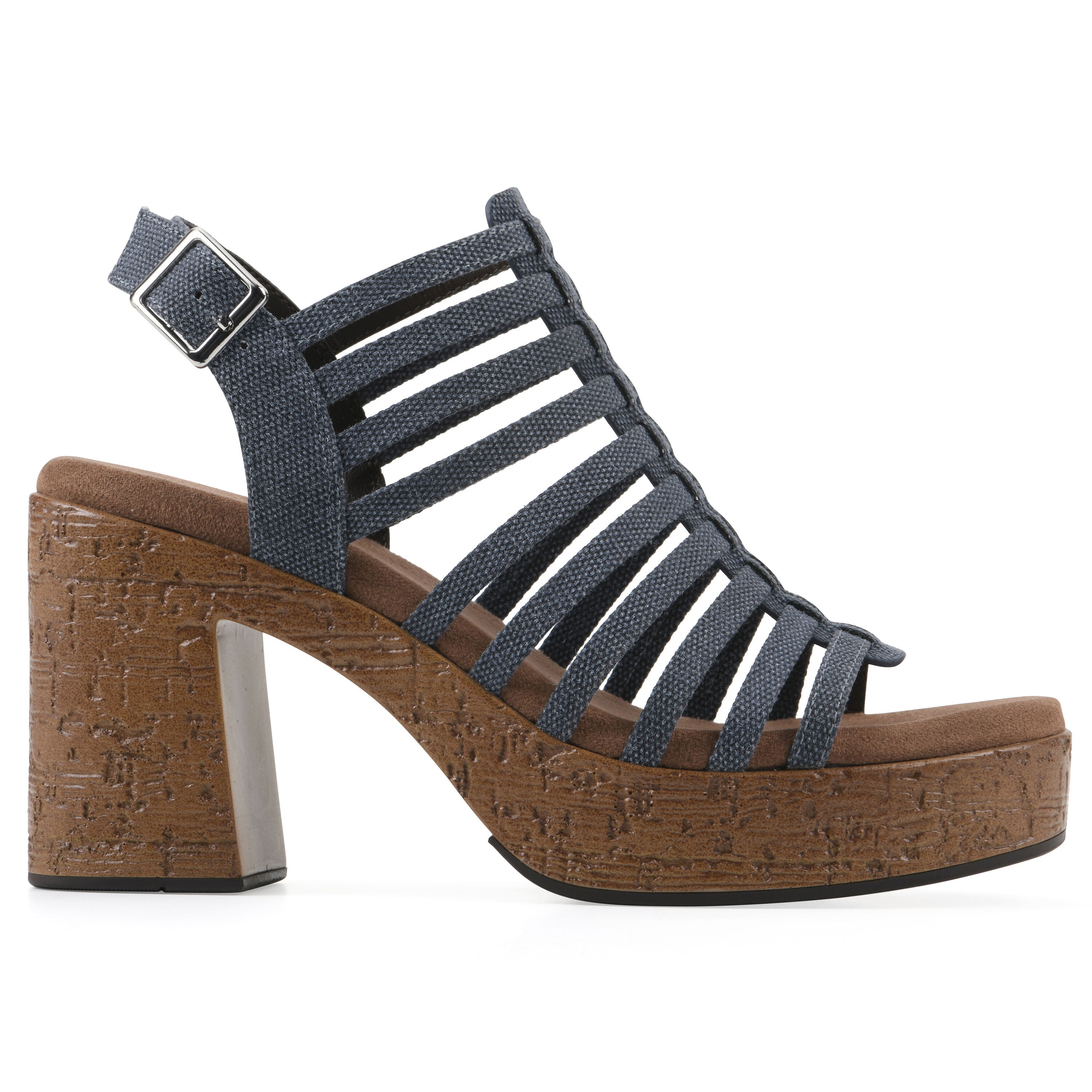 Barbea Platform Sandal, DENIM BLUE FABRIC, alternate image number 2