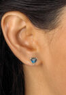 Multi Color Cubic Zirconia 5 Pair Multi Cut Gold Tone Stud Earring Set, , alternate image number null