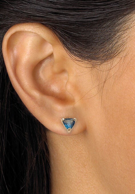 Multi Color Cubic Zirconia 5 Pair Multi Cut Gold Tone Stud Earring Set, , alternate image number null
